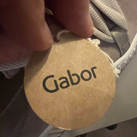 NEW / Gabor Taupe Suede Casual Sneakers - Picture 5 of 9